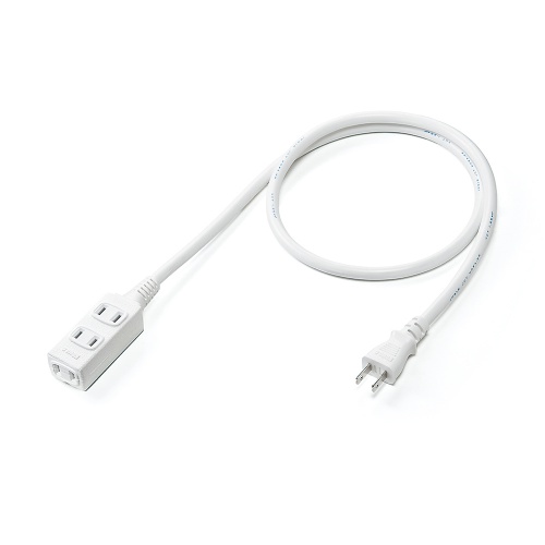 TAP-EX34-1WN / スリム電源延長コード(2P・3個口・ホワイト・1m)