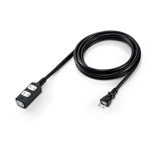 TAP-EX34-3BKN / スリム電源延長コード(2P・3個口・ブラック・3m)