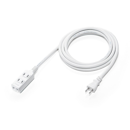 TAP-EX34-3WN / スリム電源延長コード（2P・3個口・ホワイト・3m）