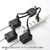 TAP-EX3BKN ACアダプタ専用電源延長コード(3分岐・2P・3個口・ブラック) TAP-EX3BKN / ACアダプタ専用電源延長コード(3分岐・2P・3個口・ブラック)