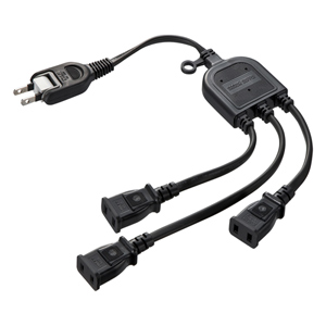TAP-EX3BKN / ACアダプタ専用電源延長コード(3分岐・2P・3個口・ブラック)