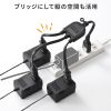 TAP-EX3BKN / ACアダプタ専用電源延長コード（3分岐・2P・3個口・ブラック）　