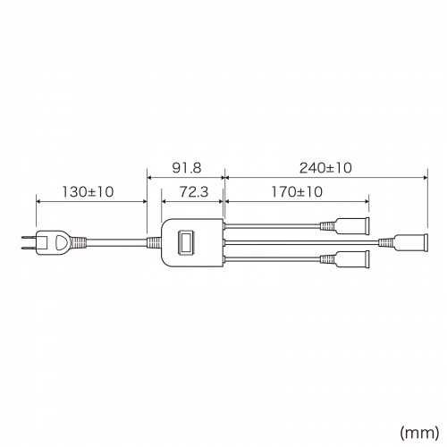 TAP-EX3SWBK / 一括集中スイッチ付き電源延長コード（2P・3分岐・3個口・ブラック）