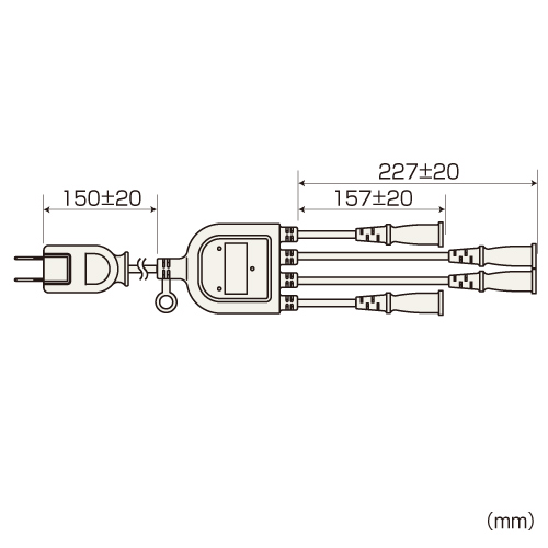 TAP-EX4BKN / ACアダプタ専用電源延長コード（4分岐・2P・4個口・ブラック）