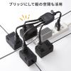 TAP-EX4BKN / ACアダプタ専用電源延長コード（4分岐・2P・4個口・ブラック）