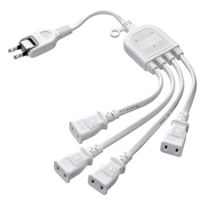 TAP-EX4WN / ACアダプタ専用電源延長コード(4分岐・2P・4個口・ホワイト)