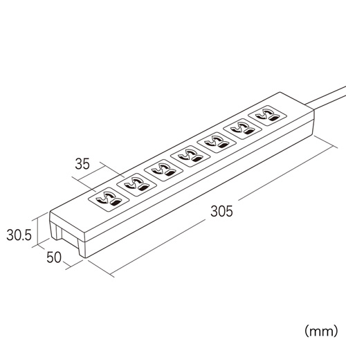 TAP-F37-5AD / 電源タップ（3P・7個口・5m）