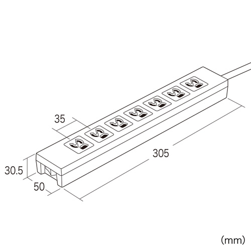 TAP-F37-3KR / 電源タップ（3P・7個口・3m）