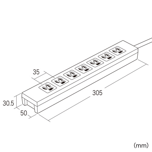 TAP-F37-5SR / 電源タップ（3P・7個口・5m）