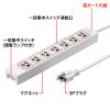 TAP-F37-3ZR 電源タップ(3P・7個口・3m) TAP-F37-3ZR / 電源タップ(3P・7個口・3m)