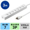 TAP-F37-3 電源タップ(3P・7個口・3m) TAP-F37-3 / 電源タップ(3P・7個口・3m)