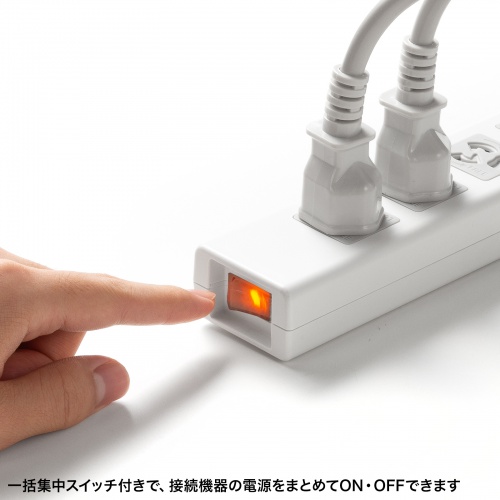 TAP-F37SH-3KS / 抜け止めシャッタータップ（3P・7個口・3m）