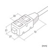 TAP-FB1-05BK ファブリックコードタップ(2P・3個口・ブラック・0.5m) TAP-FB1-05BK / ファブリックコードタップ(2P・3個口・ブラック・0.5m)