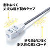TAP-FB1-05BK ファブリックコードタップ(2P・3個口・ブラック・0.5m) TAP-FB1-05BK / ファブリックコードタップ(2P・3個口・ブラック・0.5m)