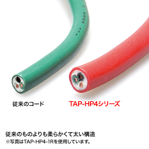 TAP-HP4-10BL / 高強度タップ（3P・4個口・10m・ブルー）　