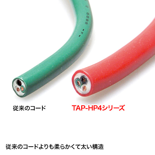 TAP-HP4-10R / 高強度タップ（3P・4個口・10m・レッド）　