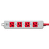 TAP-HPM4-1R 医用接地プラグ付き電源タップ(3P・4個口・レッド・1m) TAP-HPM4-1R / 医用接地プラグ付き電源タップ(3P・4個口・レッド・1m)