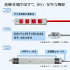 TAP-HPM4-3R / 医用接地プラグ付き電源タップ（3P・4個口・レッド・3m）