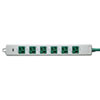 TAP-HPM6-1G 医用接地プラグ付き電源タップ(3P・6個口・グリーン・1m) TAP-HPM6-1G / 医用接地プラグ付き電源タップ(3P・6個口・グリーン・1m)
