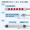 TAP-HPM6-3R / 医用接地プラグ付き電源タップ（3P・6個口・レッド・3m）