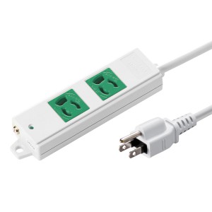 TAP-K2-3G / 工事物件タップ(3P・2個口・3m・グリーン)