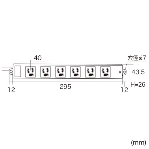 TAP-K6-03 / 工事物件タップ（3P・6個口・0.3m）