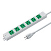 TAP-K6N-3G 工事物件タップ(3P・6個口・3m・グリーン) TAP-K6N-3G / 工事物件タップ(3P・6個口・3m・グリーン)