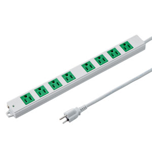 TAP-K8N-3G / 工事物件タップ(3P・8個口・3m・グリーン)