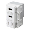 TAP-KJUSB2AC1W AC付き埋込USB給電用コンセント(ホワイト) TAP-KJUSB2AC1W / AC付き埋込USB給電用コンセント(ホワイト)