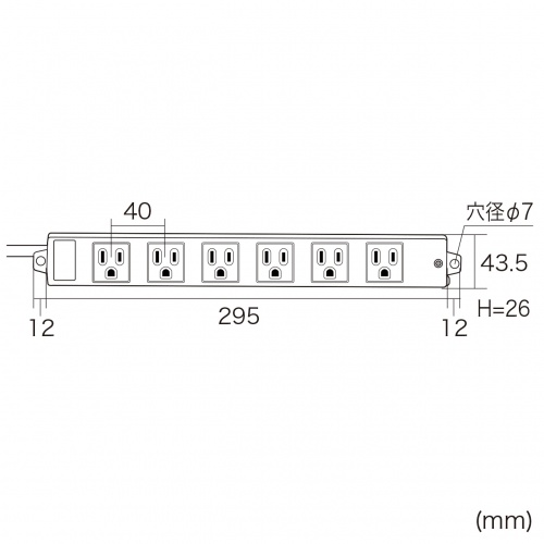 TAP-KS6N-1 / 工事物件タップ（3P・6個口・1m）