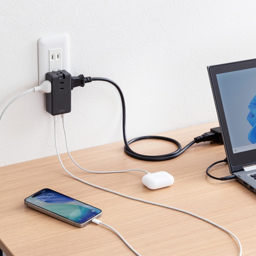 TAP-MC2A1AC3BK / モバイルタップ（AC×3個口＋Type-C×2・USB-A×1・PD33W・ブラック）