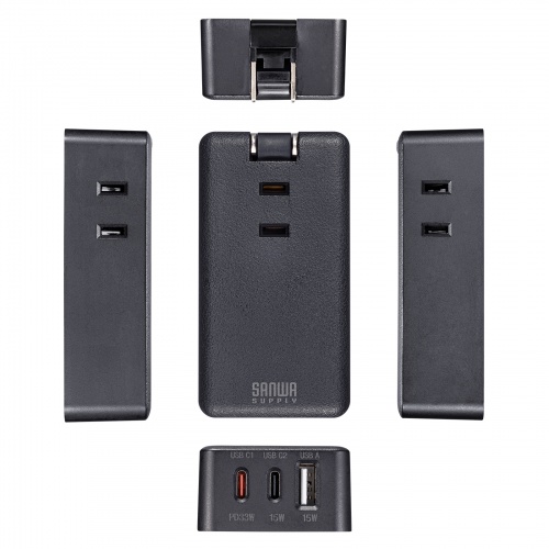 TAP-MC2A1AC3BK / モバイルタップ（AC×3個口＋Type-C×2・USB-A×1・PD33W・ブラック）