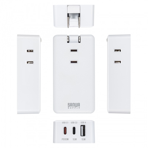 TAP-MC2A1AC3W / モバイルタップ（AC×3個口＋Type-C×2・USB-A×1・PD33W・ホワイト）