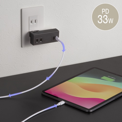 TAP-MC2AC2BK / モバイルタップ(AC×2個口+Type-C×2・PD33W・ブラック)