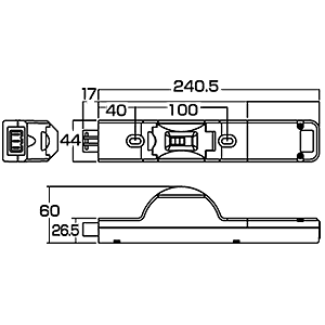 TAP-ME8106 / 15A コンセントバー 15A安全ブレーカ付コネクタ