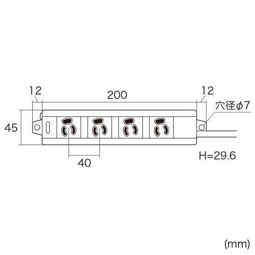 TAP-MG341N2-1 / 電源タップ（3P・4個口・1m）