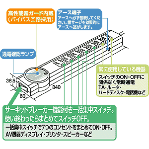 TAP-MG372SP / 雷ガードタップ