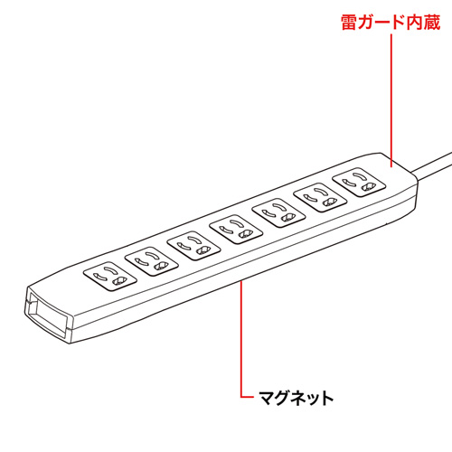 TAP-MG37FN2-3N / 電源タップ（3P・7個口・3m）