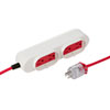TAP-MR7548TD3R 病院用タップ(3P・4個口・3m・レッド) TAP-MR7548TD3R / 病院用タップ(3P・4個口・3m・レッド)