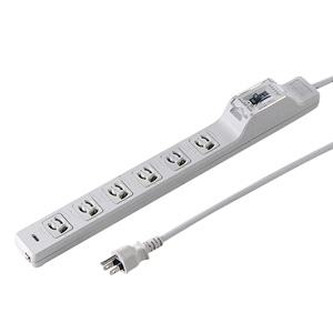 TAP-MR7634TJ3 / 15A漏電ブレーカタップ(オフィス・工場用・3P・6個口・3m)