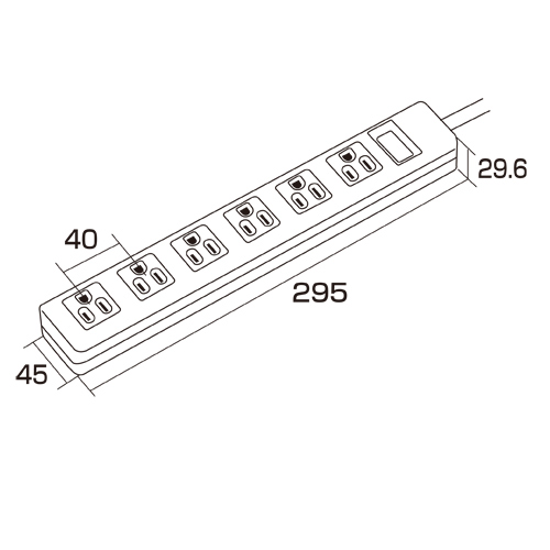 TAP-N3625MG / 電源タップ（3P・6個口・2.5m）