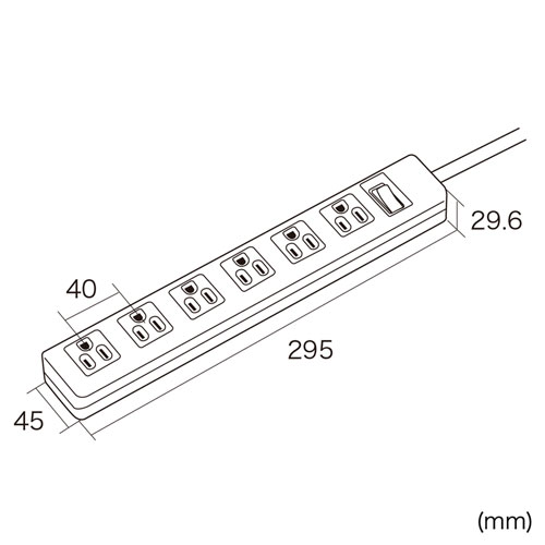 TAP-N3650SWN / 電源タップ（3P・6個口・5m）