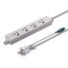 TAP-PP34-3 アースピン折りたたみプラグ付き電源タップ(3P・4個口・3m) TAP-PP34-3 / アースピン折りたたみプラグ付き電源タップ(3P・4個口・3m)
