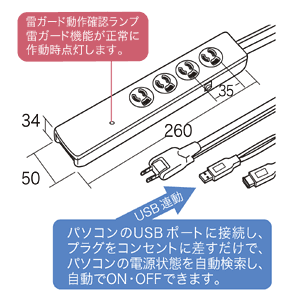 TAP-RE10SPU / 高性能雷連動タップ