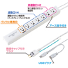 TAP-RE8UN USB連動タップ(3P・7個口・2m) TAP-RE8UN / USB連動タップ(3P・7個口・2m)