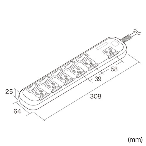 TAP-S10N-5 / 省エネタップ（3P・6個口・5m）