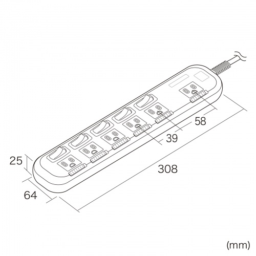 TAP-S10N2-5 / 省エネタップ（3P・6個口・5m）