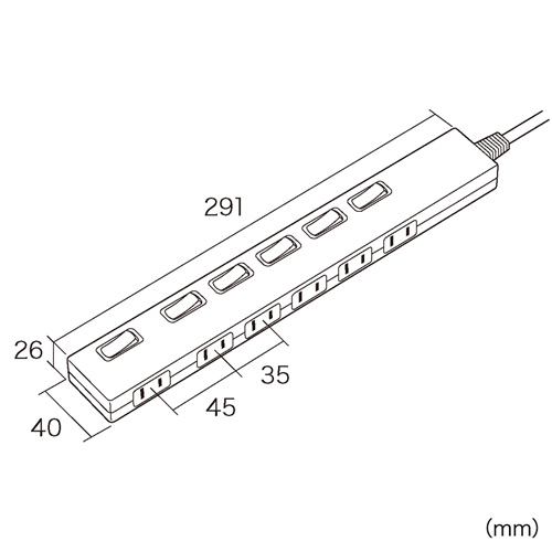 TAP-S25-3 / 節電エコタップ（2P・6個口・3m・ホワイト）