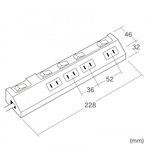 TAP-S29-1BK / 節電タップ（2P・4個口・1m・ブラック）