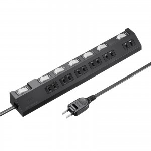TAP-S30-1BK / 節電タップ(2P・6個口・1m・ブラック)